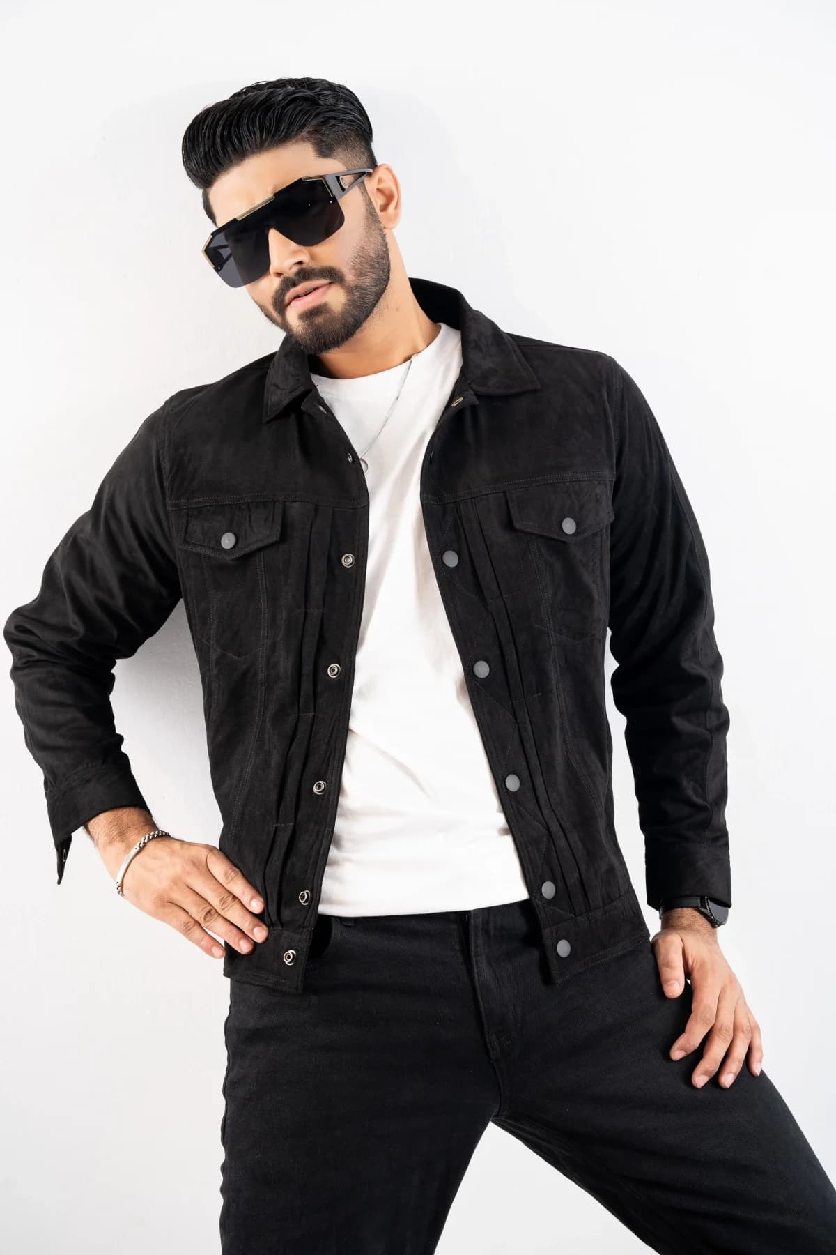 Black Suede Jacket ST31 thumbnail 1