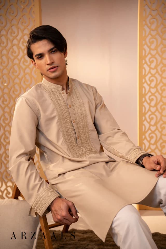ARZAALS TAN COLOUR SANP PANJABI