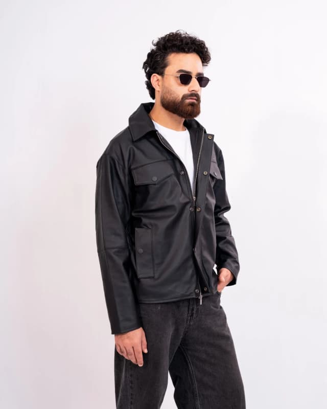 ARZAAL'S BLACK MATE LEATHER JACKET ST04