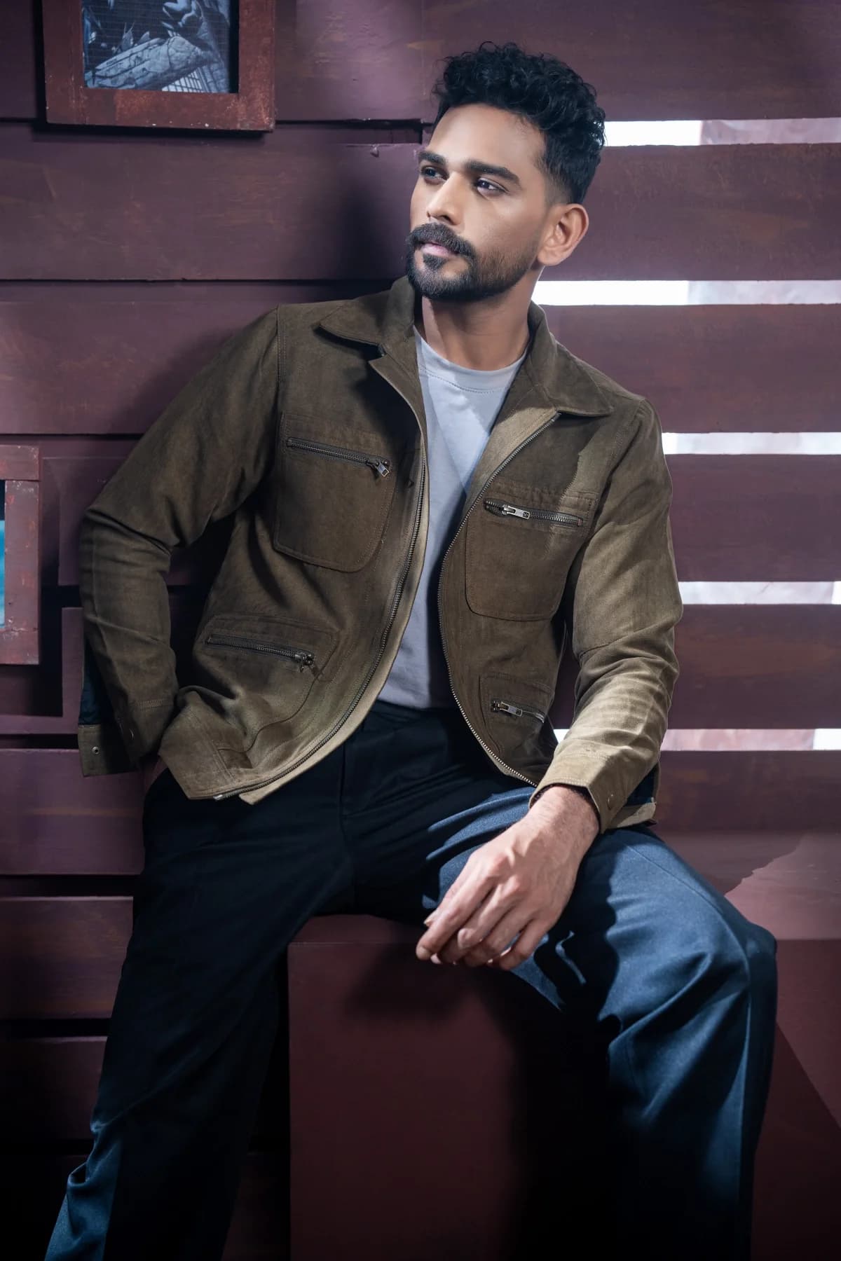 Green Suede Leather Jacket ST11 thumbnail 1