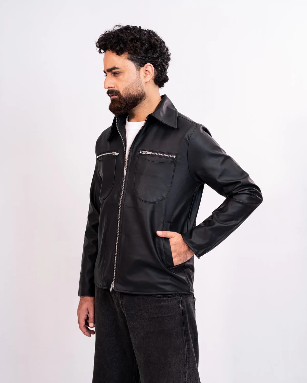 ARZAAL'S BLACK MATE LEATHER JACKET ST08 thumbnail 1