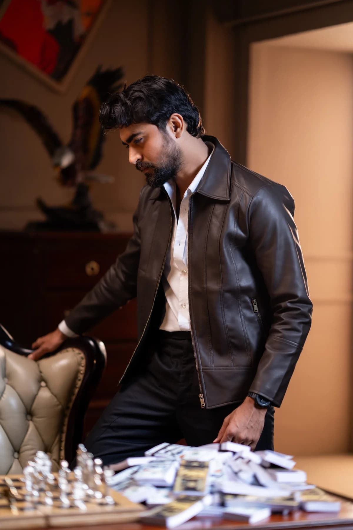 ARZAAL'S THE RICH DARK CHOCOLATE LEATHER JACKET ST5 thumbnail 4