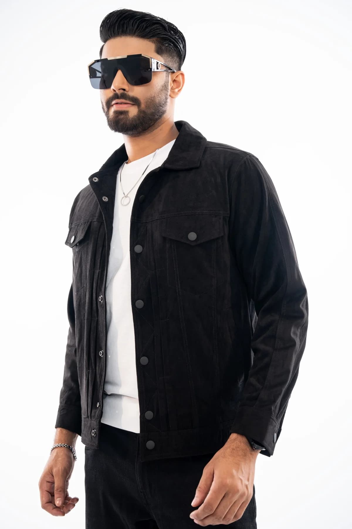 Black Suede Jacket ST31 thumbnail 3