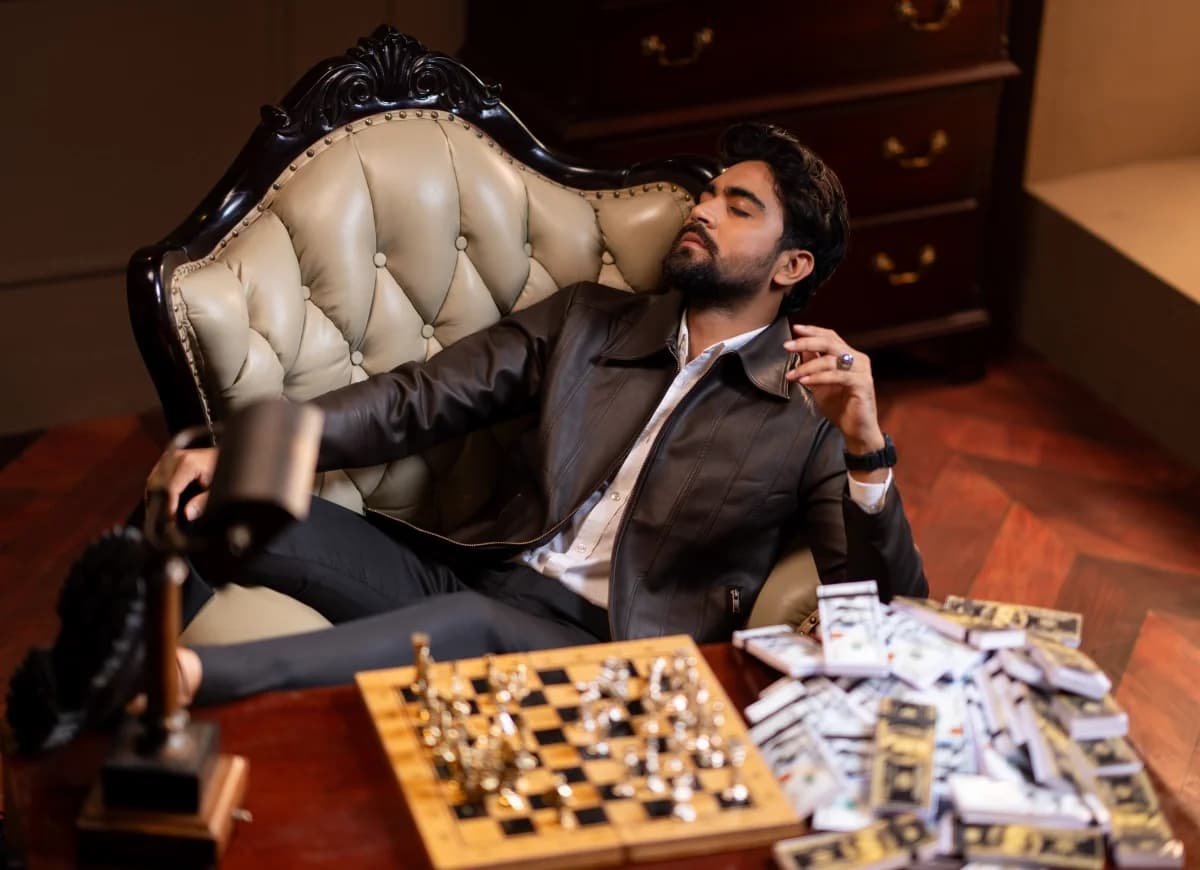 ARZAAL'S THE RICH DARK CHOCOLATE LEATHER JACKET ST5 thumbnail 2