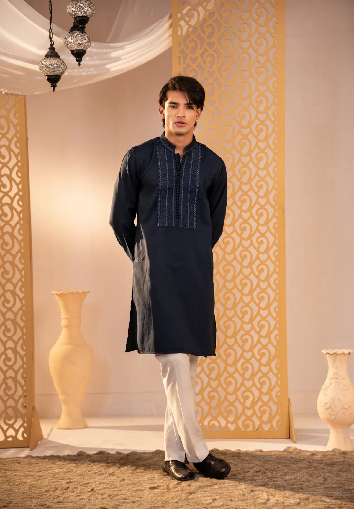 ARZAALS DARK NAVY PANJABI ST-06 thumbnail 3