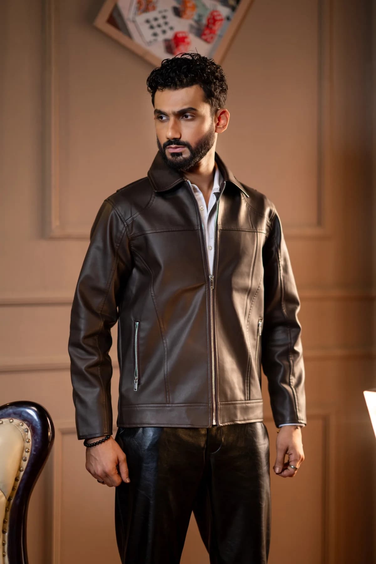 ARZAAL'S THE RICH DARK CHOCOLATE LEATHER JACKET ST3 thumbnail 7