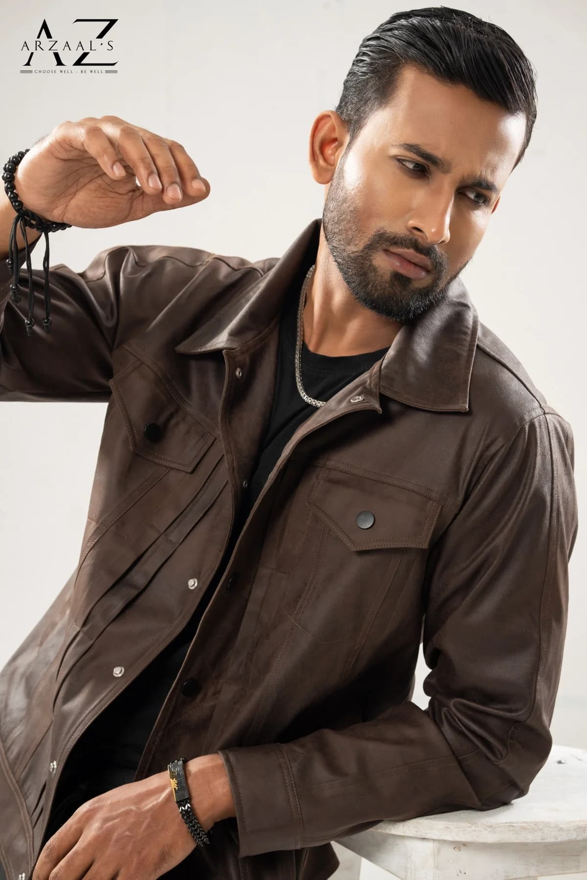 Mens Premium Chocolate Trucker Jacket thumbnail 4