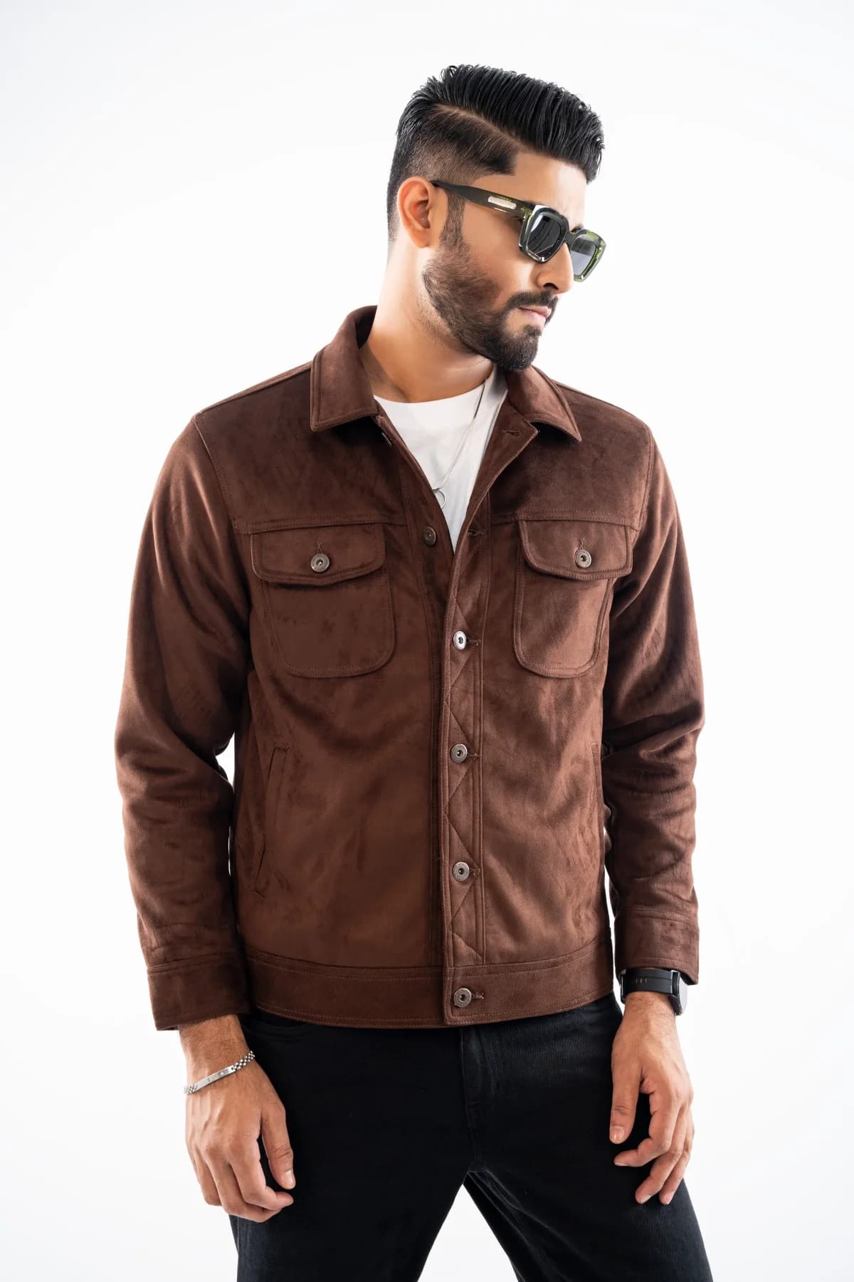Rich Tobacco Suede Leather Jacket ST29 thumbnail 2