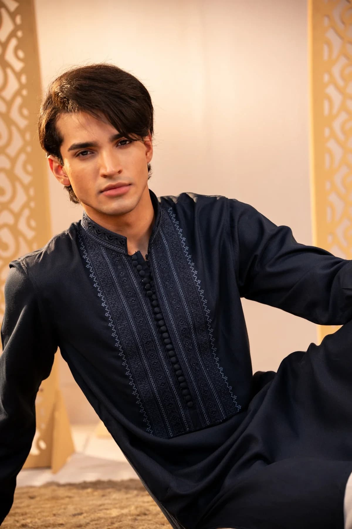 ARZAALS DARK NAVY PANJABI ST-06 thumbnail 2
