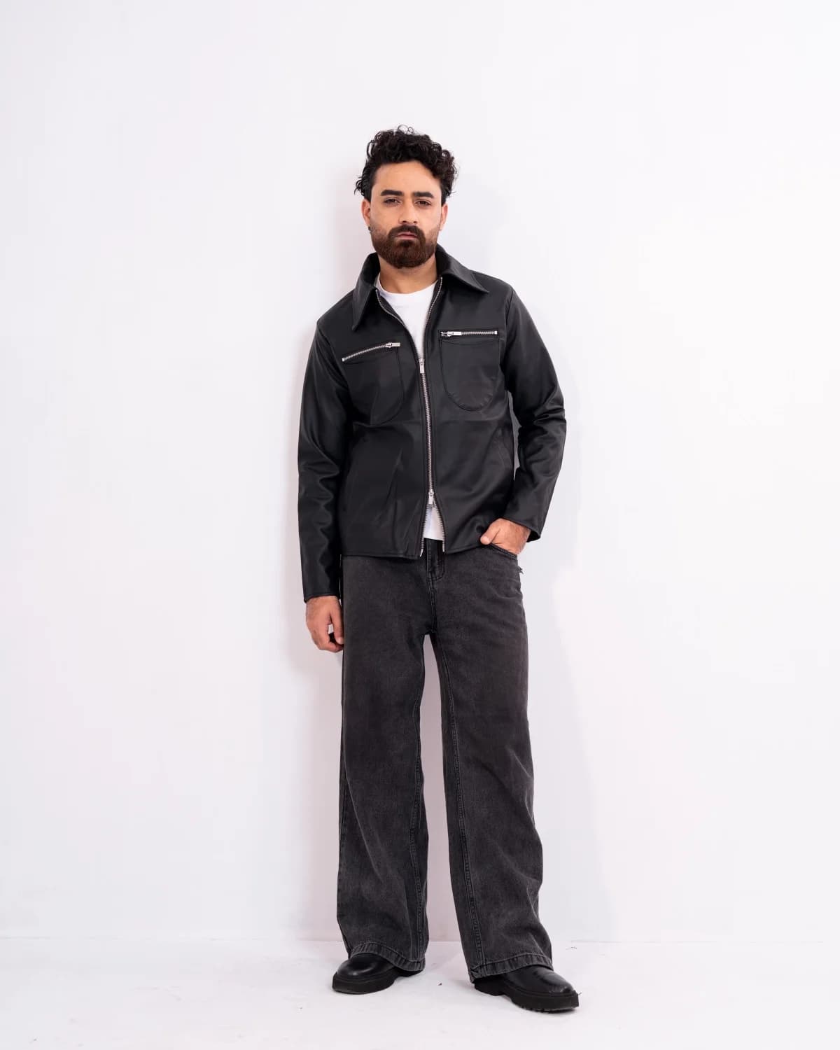 ARZAAL'S BLACK MATE LEATHER JACKET ST08 thumbnail 5